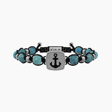 Cargar imagen en el visor de la galería, Pulsera de hombre Kidult 731913 con piedras turquesas
