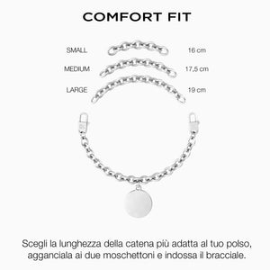 Bracciale da donna in acciaio con catena rolò "comfort fit" Kidult 731971