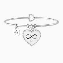 Carica l&#39;immagine nel visualizzatore di Gallery, Bracciale da donna  in acciaio con ciondolo satinato a cuore Kidult 732002
