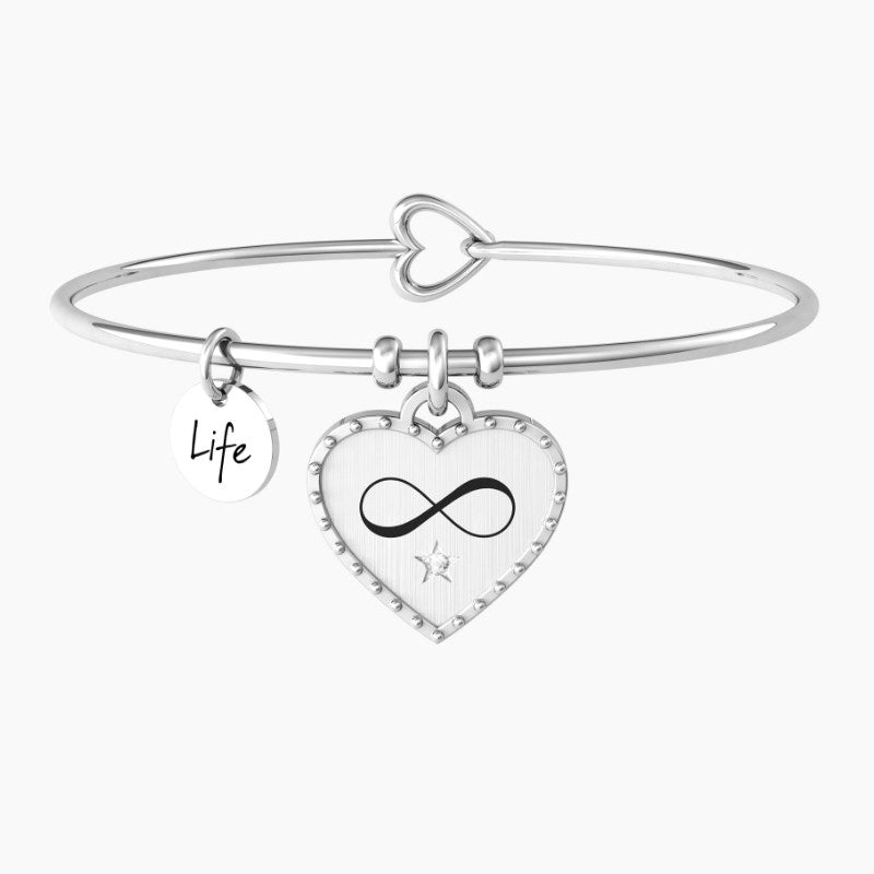 Bracciale da donna  in acciaio con ciondolo satinato a cuore Kidult 732002