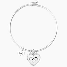 Carica l&#39;immagine nel visualizzatore di Gallery, Bracciale da donna  in acciaio con ciondolo satinato a cuore Kidult 732002
