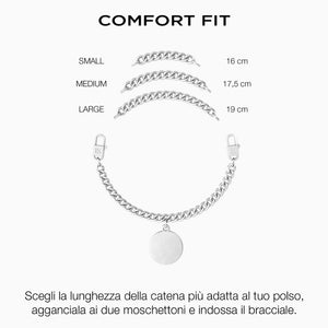 Bracciale da donna in acciaio con catena rolò "comfort fit" Kidult 732009