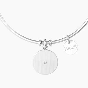 Bracciale da donna in acciaio con ciondolo tondo croce Kidult 732012