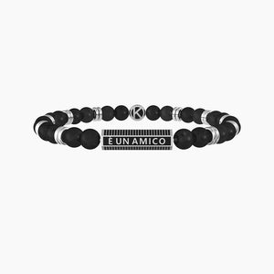 Pulsera De Hombre Elástica Con Esferas De Piedra De Lava Kidult 732049
