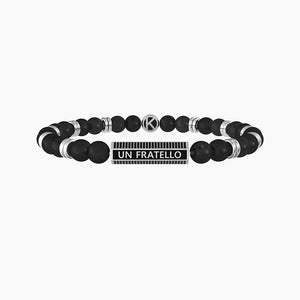 Pulsera De Hombre Elástica Con Esferas De Piedra De Lava Kidult 732049