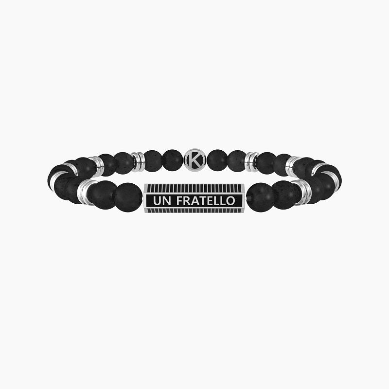Pulsera De Hombre Elástica Con Esferas De Piedra De Lava Kidult 732049