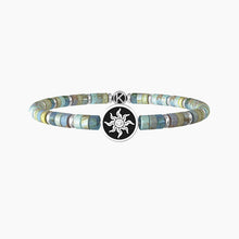 Carica l&#39;immagine nel visualizzatore di Gallery, Bracciale Elastico Da Uomo Con Cilindri In Diaspro Azzurro Alternati Kidult 732051
