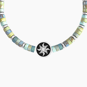 Bracciale Elastico Da Uomo Con Cilindri In Diaspro Azzurro Alternati Kidult 732051