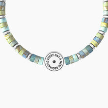 Carica l&#39;immagine nel visualizzatore di Gallery, Bracciale Elastico Da Uomo Con Cilindri In Diaspro Azzurro Alternati Kidult 732051

