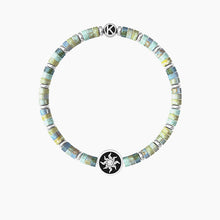 Carica l&#39;immagine nel visualizzatore di Gallery, Bracciale Elastico Da Uomo Con Cilindri In Diaspro Azzurro Alternati Kidult 732051

