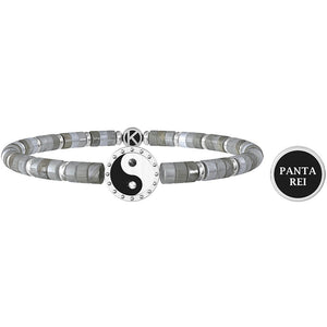 Pulsera De Hombre Elástica Con Ágata Gris Kidult 732055