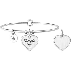 Bracciale rigido con ciondolo cuore Love Kidult 732076
