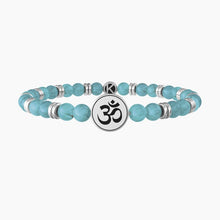Cargar imagen en el visor de la galería, Pulsera de hombre con piedras turquesas y símbolo om Kidult 732079
