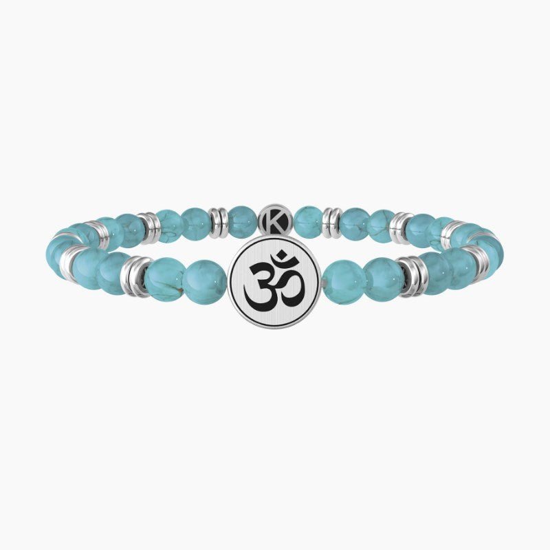 Pulsera de hombre con piedras turquesas y símbolo om Kidult 732079