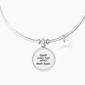 Bracciale Rigido Da Donna In Acciaio Con Ciondolo Amicizia Kidult  732083