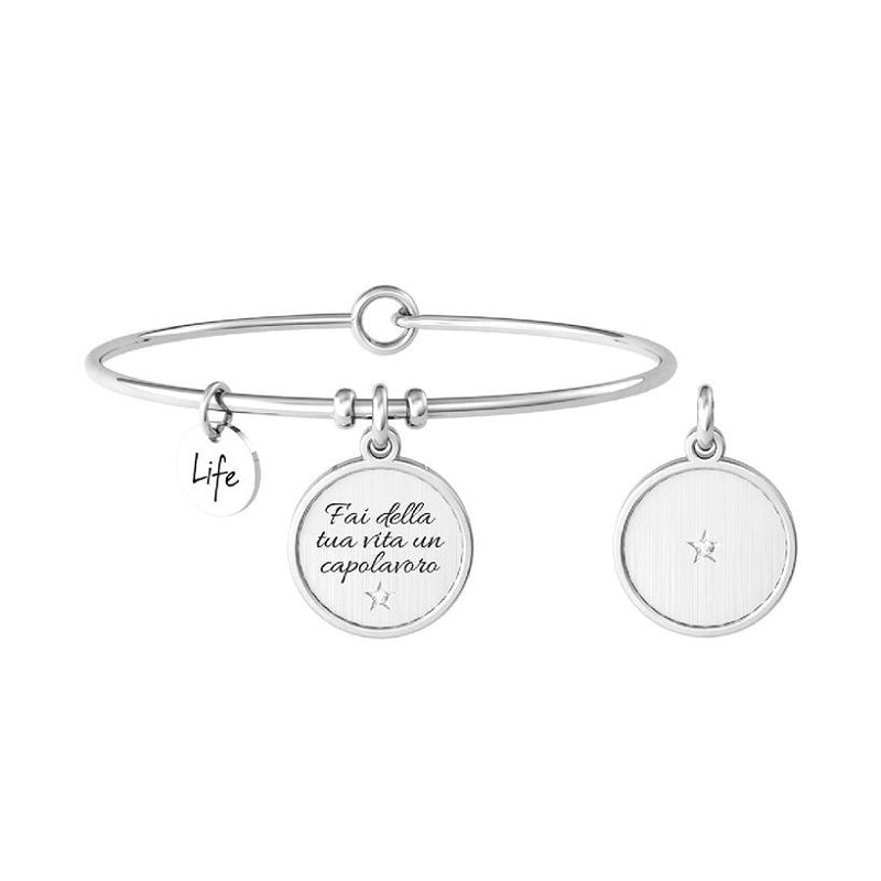 Bracciale da donna in acciaio con ciondolo tondo Philosophy Kidult 732090
