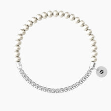 Carica l&#39;immagine nel visualizzatore di Gallery, Bracciale elastico da donna tennis con perle naturali Kidult 732111
