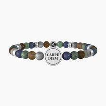 Cargar imagen en el visor de la galería, Pulsera elástica de hombre con piedras &quot;carpe diem&quot; Kidult 732118
