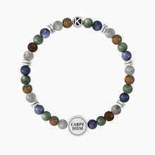 Cargar imagen en el visor de la galería, Pulsera elástica de hombre con piedras &quot;carpe diem&quot; Kidult 732118
