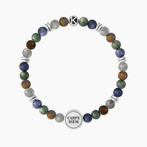 Pulsera elástica de hombre con piedras "carpe diem" Kidult 732118