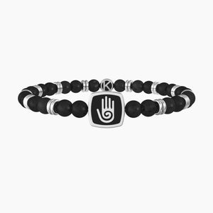 Bracciale elastico da uomo in pietra lavica Kidult 732123