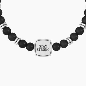 Bracciale elastico da uomo in pietra lavica Kidult 732123
