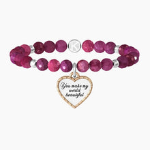 Carica l&#39;immagine nel visualizzatore di Gallery, Bracciale Da Donna elastico in agata fucsia Kidult 732127
