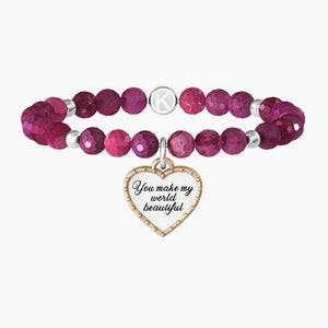 Bracciale Da Donna elastico in agata fucsia Kidult 732127