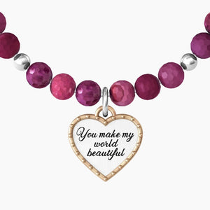 Bracciale Da Donna elastico in agata fucsia Kidult 732127