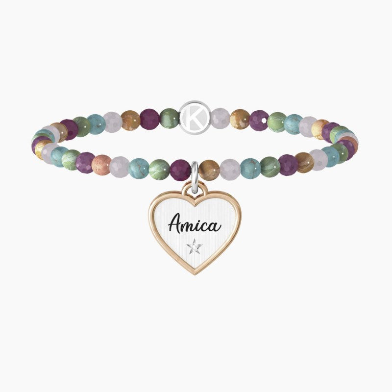 Bracciale da donna elastico amica con pietre multicolor Kidult 732141