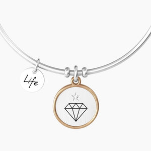 Bracciale rigido da donna amica con ciondolo tondo Kidult 732143