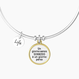 Bracciale Da Donna In Acciaio Con Ciondolo Tondo Satinato Kidult 732150