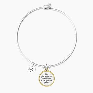 Bracciale Da Donna In Acciaio Con Ciondolo Tondo Satinato Kidult 732150