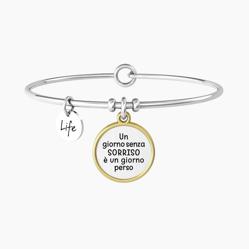 Bracciale Da Donna In Acciaio Con Ciondolo Tondo Satinato Kidult 732150