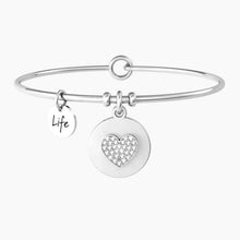 Carica l&#39;immagine nel visualizzatore di Gallery, Bracciale rigido da donna con cuore e cristalli Kidult 732157
