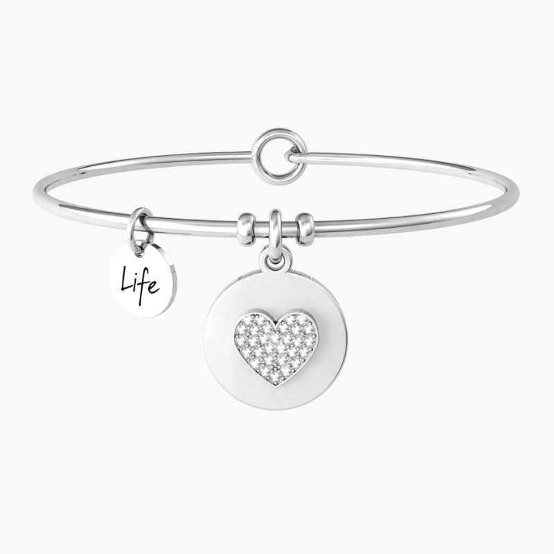 Bracciale rigido da donna con cuore e cristalli Kidult 732157