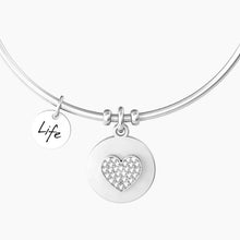 Carica l&#39;immagine nel visualizzatore di Gallery, Bracciale rigido da donna con cuore e cristalli Kidult 732157
