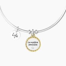 Carica l&#39;immagine nel visualizzatore di Gallery, Bracciale rigido da donna con ciondolo tondo amicizia LA NOSTRA AMICIZIA… Kidult 732159
