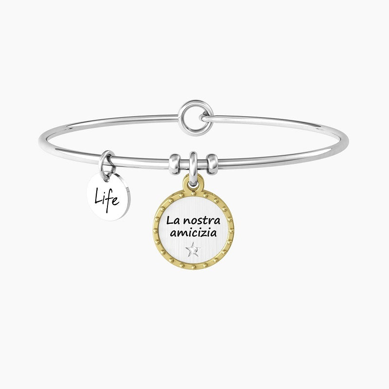 Bracciale rigido da donna con ciondolo tondo amicizia LA NOSTRA AMICIZIA… Kidult 732159