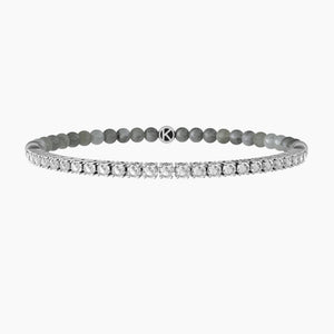 Bracciale elastico da uomo con agata grigia Kidult 732167