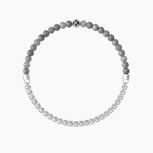 Bracciale elastico da uomo con agata grigia Kidult 732167