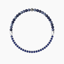 Cargar imagen en el visor de la galería, Pulsera elástica hombre sodalita azul Kidult 732168
