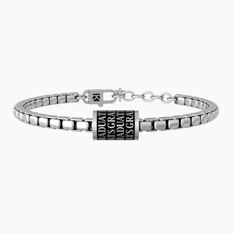 Bracciale da uomo in acciaio con frase laurea Kidult 732170