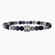 Cargar imagen en el visor de la galería, Pulsera de hombre elástica con piedras de colores y dijes Kidult 732181

