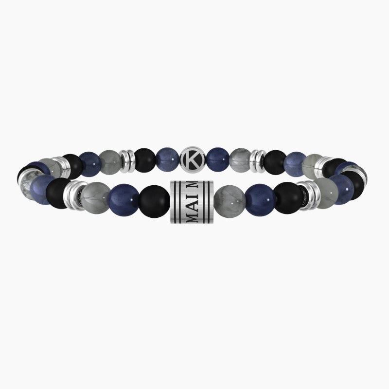 Pulsera de hombre elástica con piedras de colores y dijes Kidult 732181