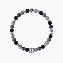 Cargar imagen en el visor de la galería, Pulsera de hombre elástica con piedras de colores y dijes Kidult 732181
