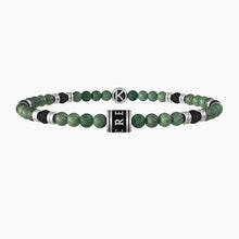 Carica l&#39;immagine nel visualizzatore di Gallery, Bracciale da uomo con agata nera e giada verde Kidult 732183
