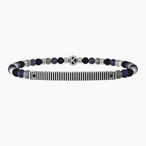 Pulsera de hombre elástica con piedras y placa Kidult 732185
