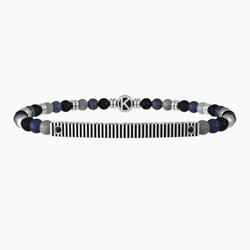 Pulsera de hombre elástica con piedras y placa Kidult 732185