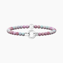 Carica l&#39;immagine nel visualizzatore di Gallery, Bracciale da donna in acciaio con agata rosa striata MAMANONMAMA Kidult 732202
